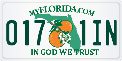 FL license plate 0171IN