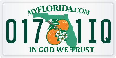 FL license plate 0171IQ