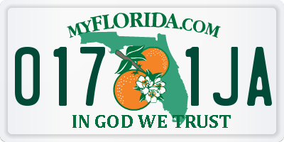 FL license plate 0171JA