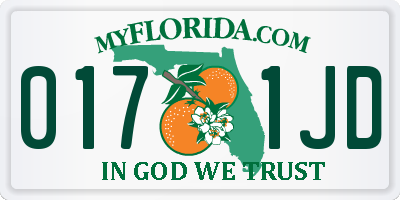 FL license plate 0171JD