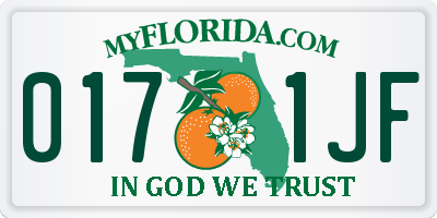FL license plate 0171JF