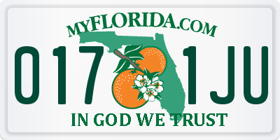 FL license plate 0171JU