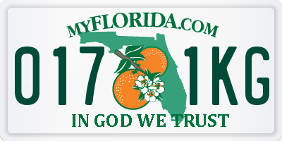 FL license plate 0171KG