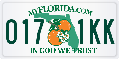 FL license plate 0171KK