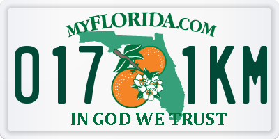 FL license plate 0171KM