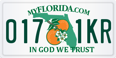 FL license plate 0171KR
