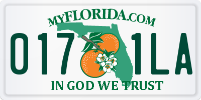 FL license plate 0171LA
