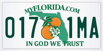 FL license plate 0171MA