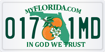 FL license plate 0171MD