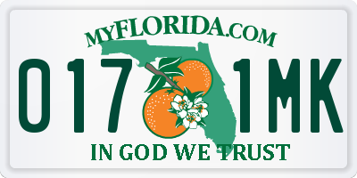 FL license plate 0171MK