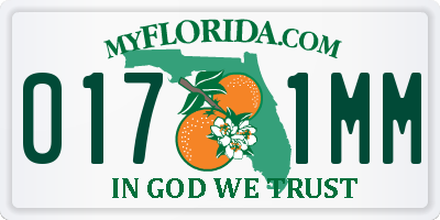 FL license plate 0171MM