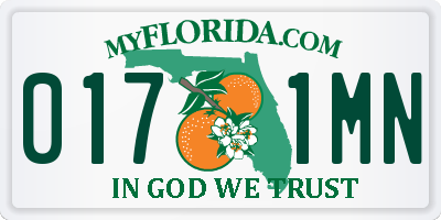 FL license plate 0171MN
