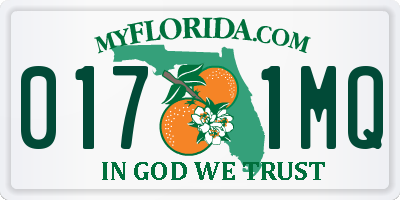 FL license plate 0171MQ