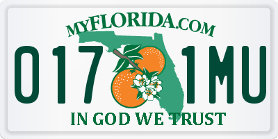 FL license plate 0171MU