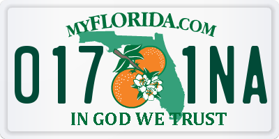 FL license plate 0171NA