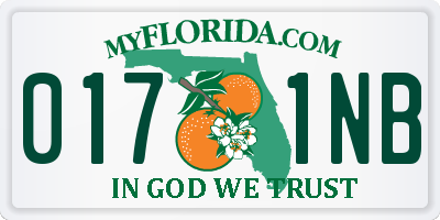 FL license plate 0171NB