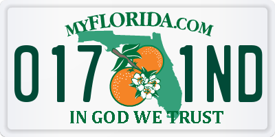 FL license plate 0171ND