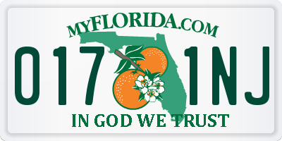 FL license plate 0171NJ