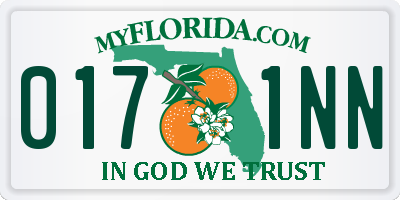FL license plate 0171NN