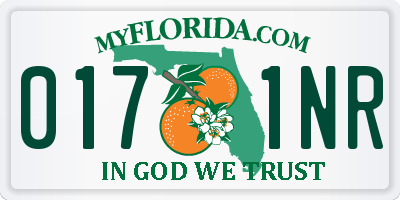 FL license plate 0171NR