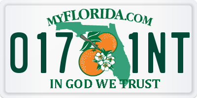 FL license plate 0171NT