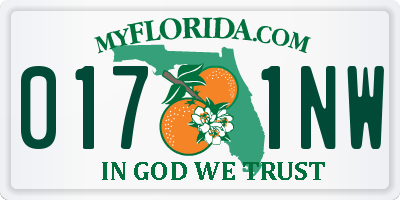 FL license plate 0171NW