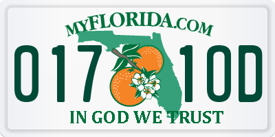 FL license plate 0171OD