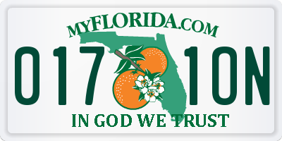 FL license plate 0171ON