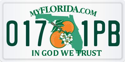 FL license plate 0171PB