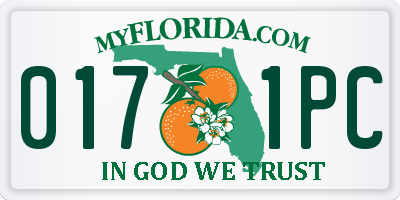 FL license plate 0171PC