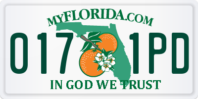 FL license plate 0171PD