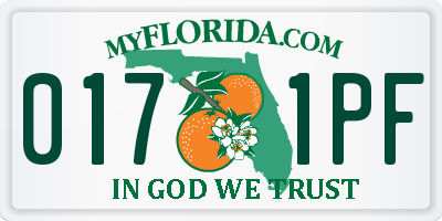 FL license plate 0171PF