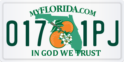 FL license plate 0171PJ