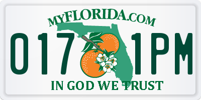 FL license plate 0171PM