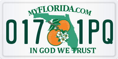 FL license plate 0171PQ