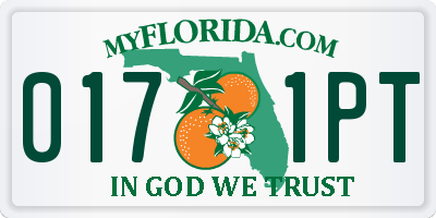 FL license plate 0171PT