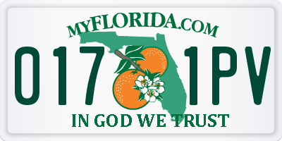 FL license plate 0171PV