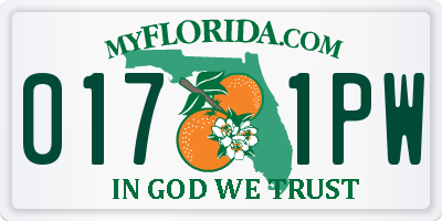 FL license plate 0171PW
