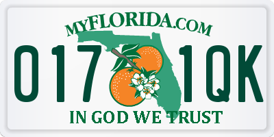 FL license plate 0171QK