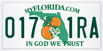 FL license plate 0171RA