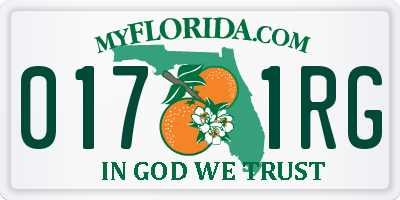 FL license plate 0171RG