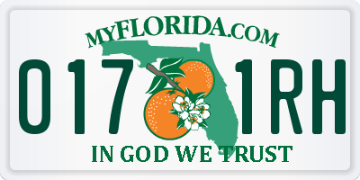 FL license plate 0171RH