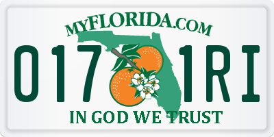FL license plate 0171RI
