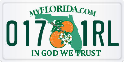FL license plate 0171RL