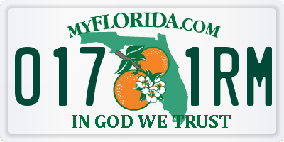 FL license plate 0171RM