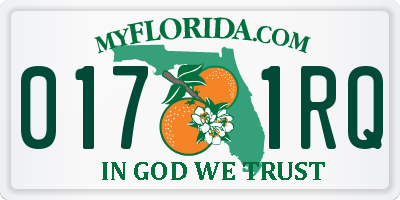 FL license plate 0171RQ