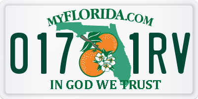 FL license plate 0171RV