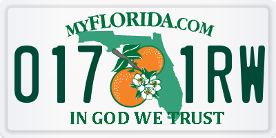 FL license plate 0171RW