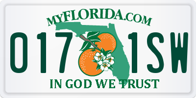 FL license plate 0171SW