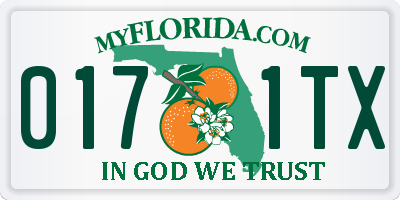 FL license plate 0171TX